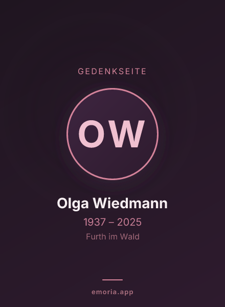 Gedenkportrait von Olga Wiedmann