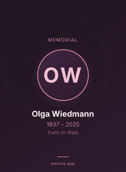Memorial portrait of Olga Wiedmann