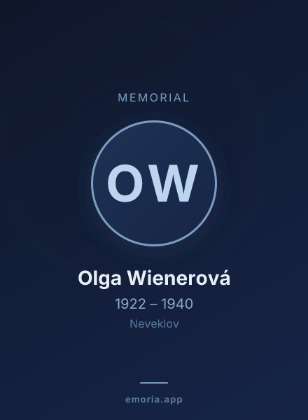 Memorial portrait of Olga Wienerová