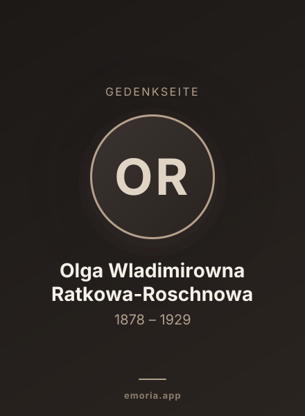 Gedenkportrait von Olga Wladimirowna Ratkowa-Roschnowa