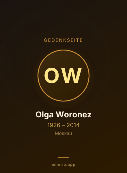 Gedenkportrait von Olga Woronez