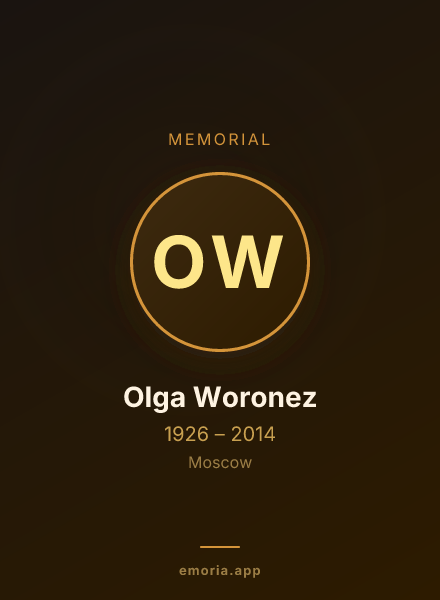 Memorial portrait of Olga Woronez