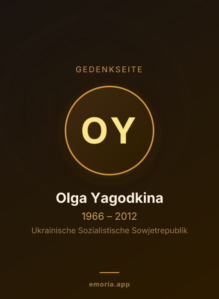 Gedenkportrait von Olga Yagodkina