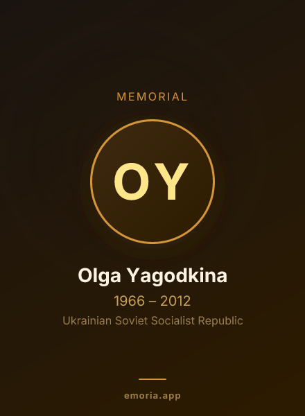 Memorial portrait of Olga Yagodkina