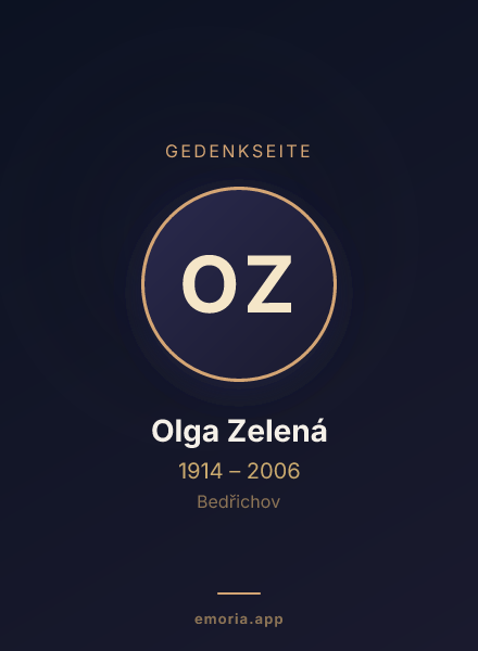 Gedenkportrait von Olga Zelená