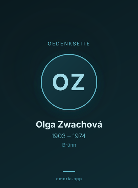 Gedenkportrait von Olga Zwachová