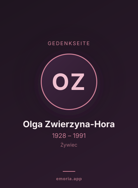 Gedenkportrait von Olga Zwierzyna-Hora