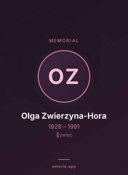 Memorial portrait of Olga Zwierzyna-Hora