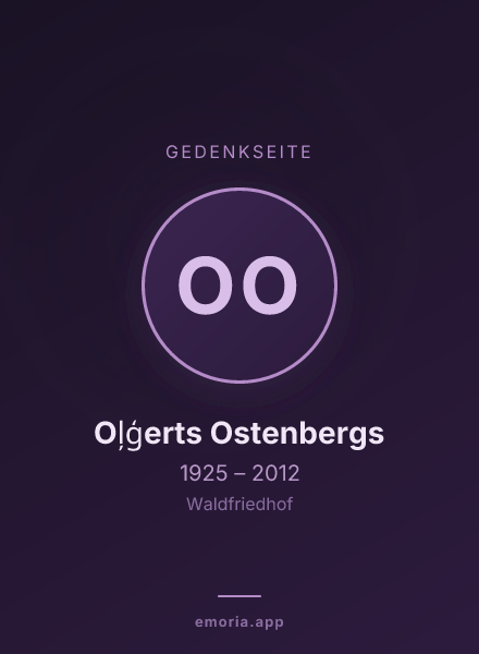 Gedenkportrait von Oļģerts Ostenbergs