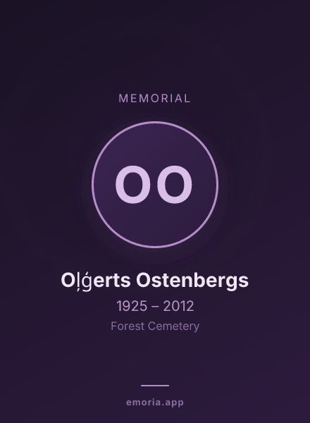 Memorial portrait of Oļģerts Ostenbergs