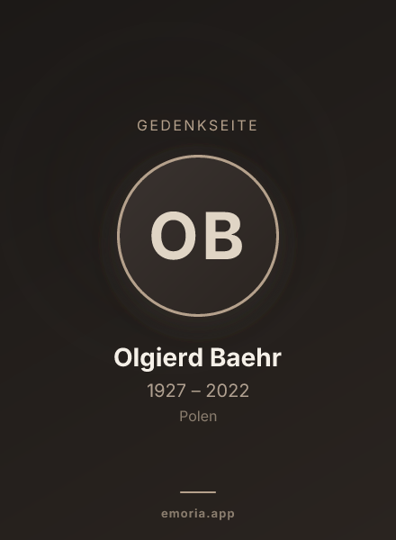 Gedenkportrait von Olgierd Baehr