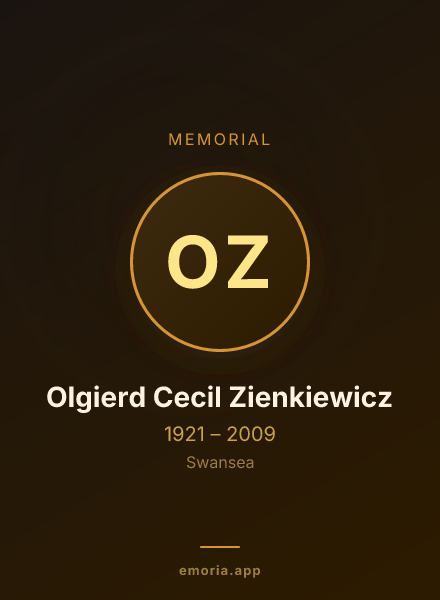Memorial portrait of Olgierd Cecil Zienkiewicz