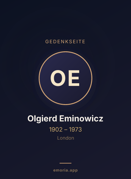 Gedenkportrait von Olgierd Eminowicz