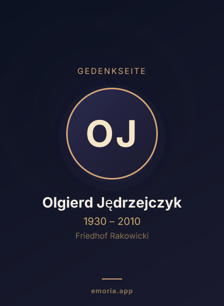 Gedenkportrait von Olgierd Jędrzejczyk