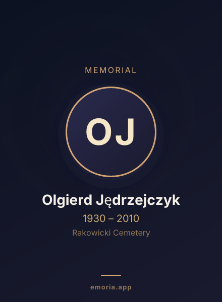 Memorial portrait of Olgierd Jędrzejczyk