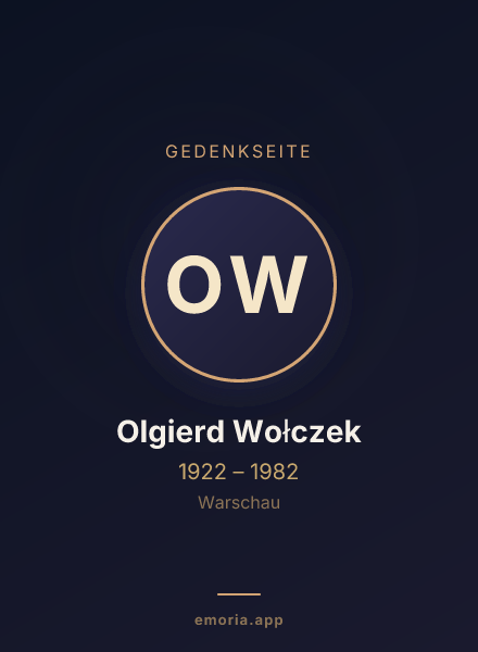 Gedenkportrait von Olgierd Wołczek