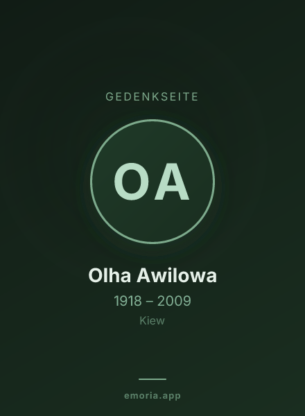 Gedenkportrait von Olha Awilowa