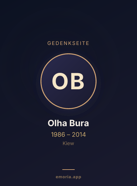 Gedenkportrait von Olha Bura