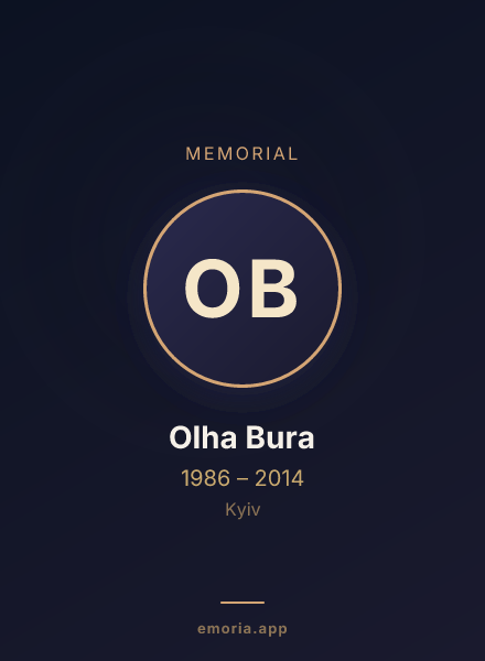 Memorial portrait of Olha Bura