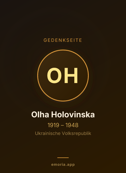 Gedenkportrait von Olha Holovinska