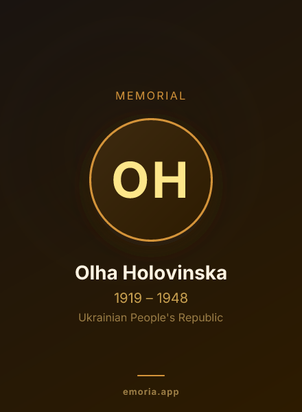 Memorial portrait of Olha Holovinska