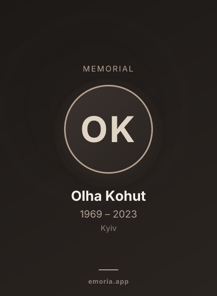 Memorial portrait of Olha Kohut