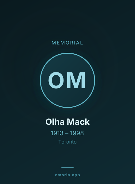 Memorial portrait of Olha Mack