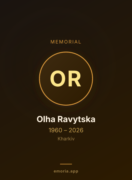 Memorial portrait of Olha Ravytska