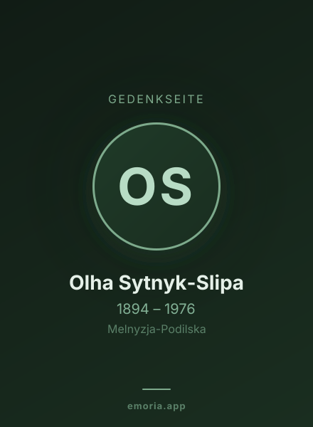 Gedenkportrait von Olha Sytnyk-Slipa