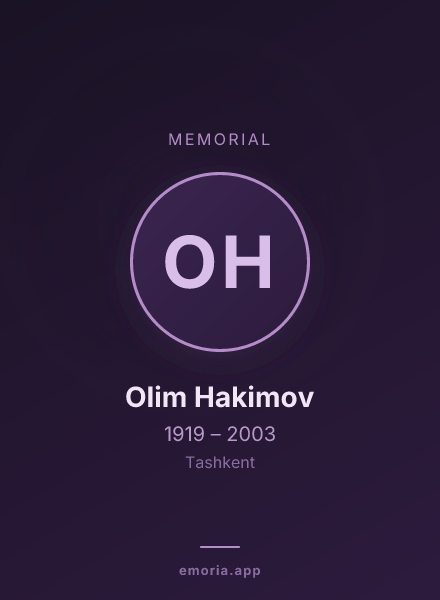 Memorial portrait of Olim Hakimov