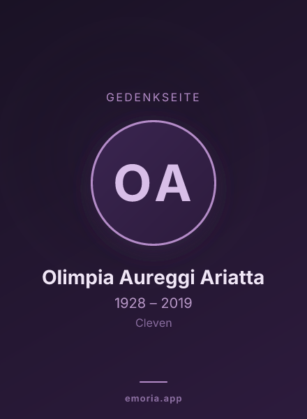 Gedenkportrait von Olimpia Aureggi Ariatta