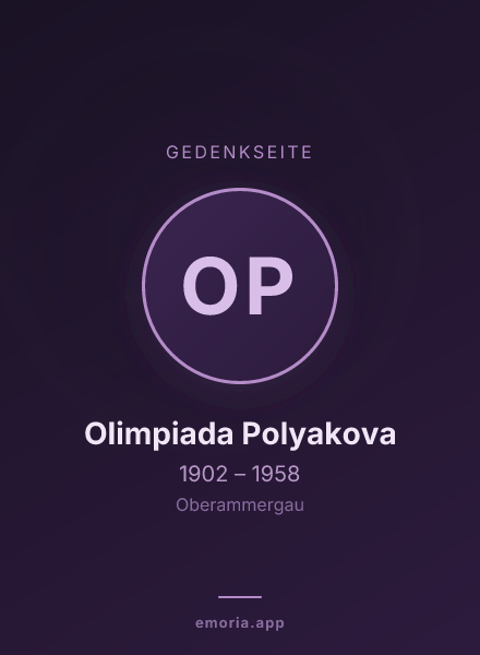 Gedenkportrait von Olimpiada Polyakova