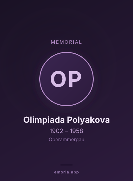 Memorial portrait of Olimpiada Polyakova
