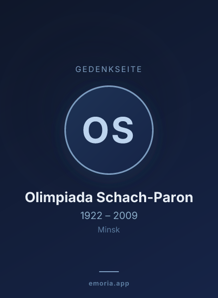 Gedenkportrait von Olimpiada Schach-Paron