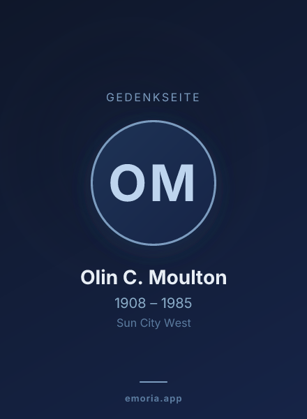 Gedenkportrait von Olin C. Moulton