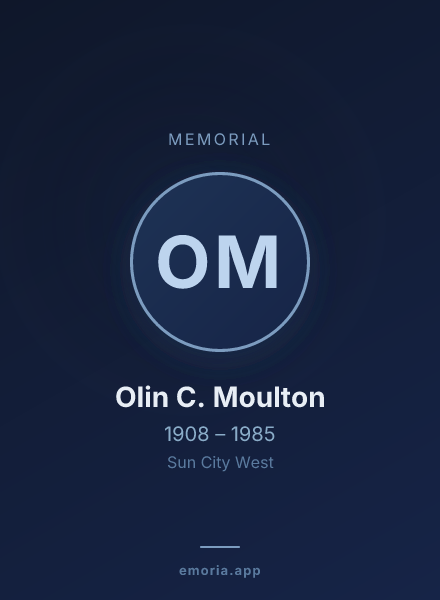 Memorial portrait of Olin C. Moulton