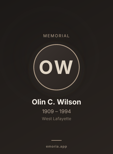 Memorial portrait of Olin C. Wilson