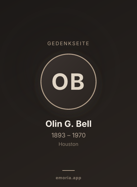 Gedenkportrait von Olin G. Bell