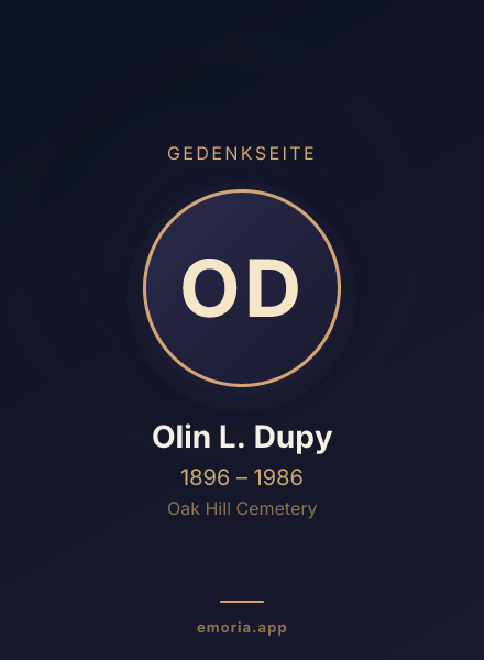 Gedenkportrait von Olin L. Dupy