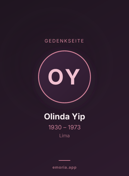 Gedenkportrait von Olinda Yip