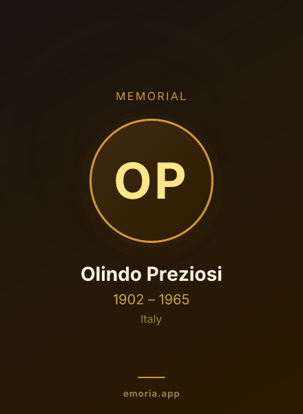 Memorial portrait of Olindo Preziosi