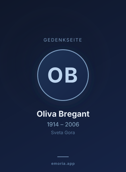 Gedenkportrait von Oliva Bregant