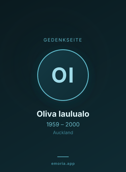Gedenkportrait von Oliva Iaulualo