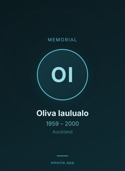 Memorial portrait of Oliva Iaulualo