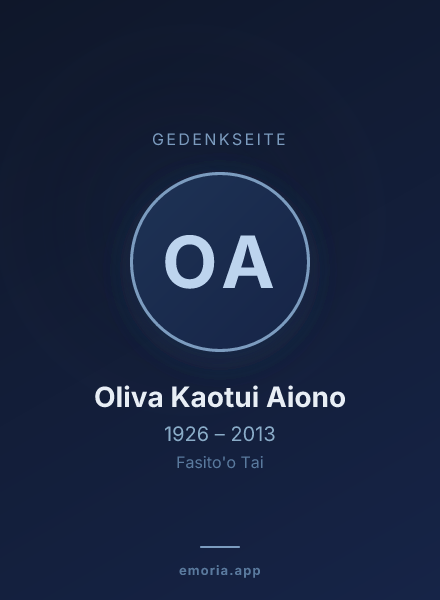 Gedenkportrait von Oliva Kaotui Aiono