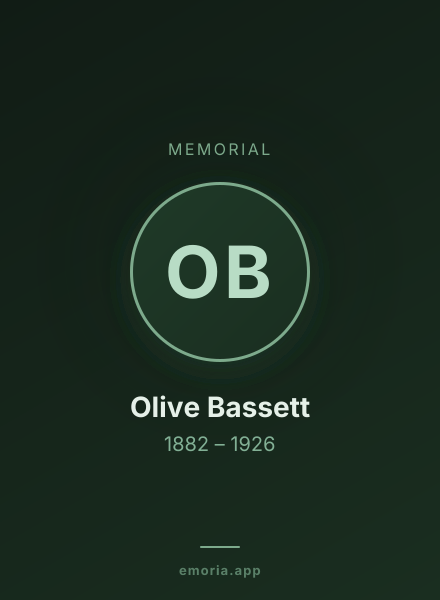 Memorial portrait of Olive Bassett