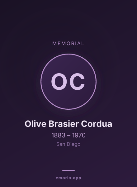 Memorial portrait of Olive Brasier Cordua
