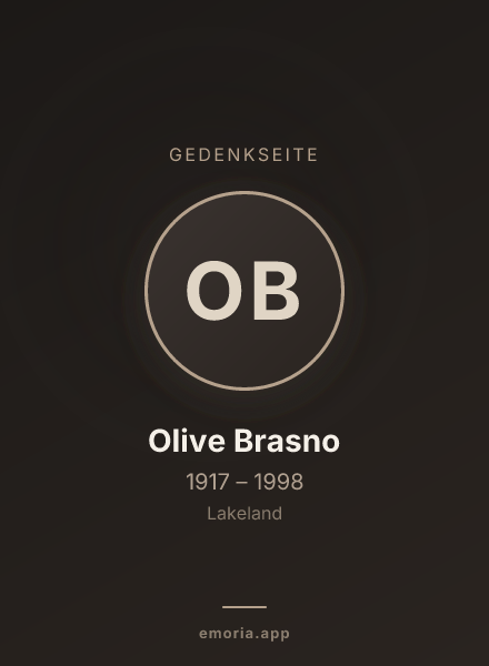 Gedenkportrait von Olive Brasno