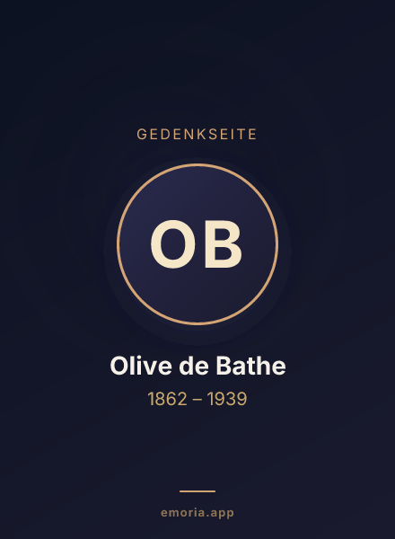 Gedenkportrait von Olive de Bathe