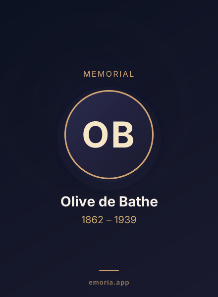 Memorial portrait of Olive de Bathe